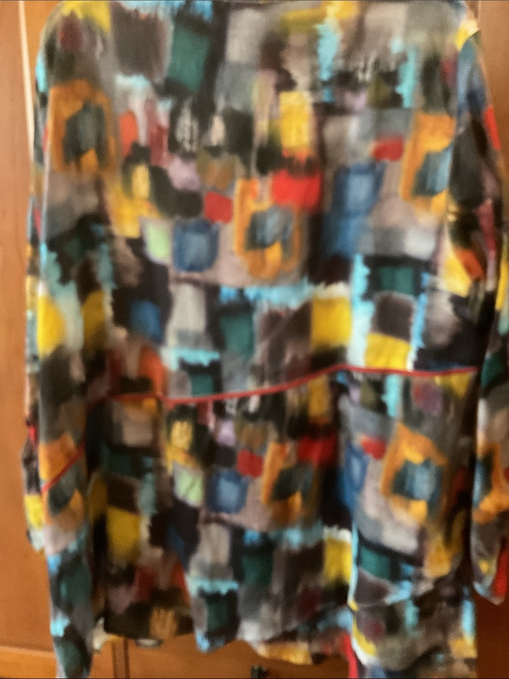 Abstract Brushstroke Button-Front Tunic - Multicolor - Picture 3 of 4